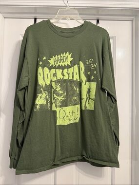 Hardy adult Long Sleeve Graphic Tee - Olive Green size large